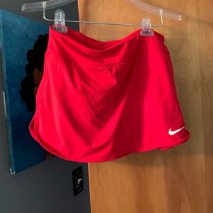 Red mini Nike tennis skirt